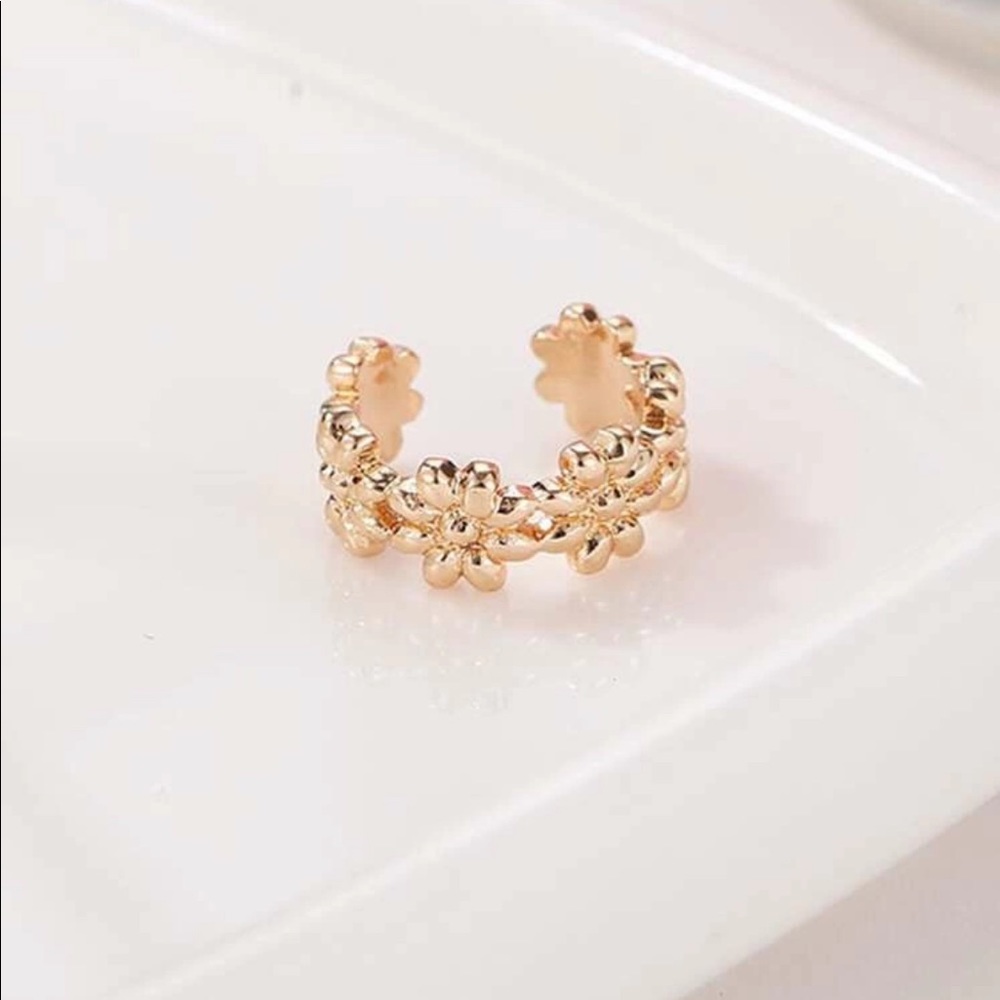 Gold Flower Ear Cuff - Picture 2 of 4
